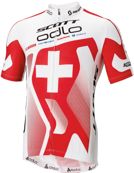 ODLO Велофутболка с воротником-стойкой мужская SCOTT ODLO RACING TEAM