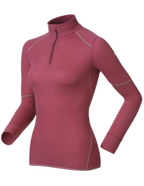 ODLO Футболка с длинным рукавом и молнией у ворота женская X-WARM