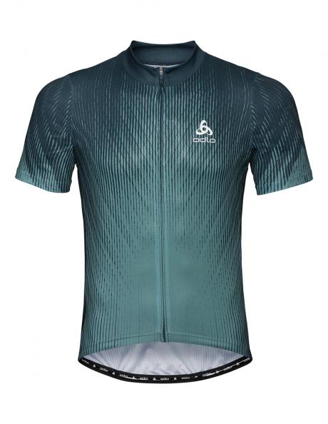 ODLO Велофутболка мужская с воротником-стойкой на молнии ELEMENT PRINT