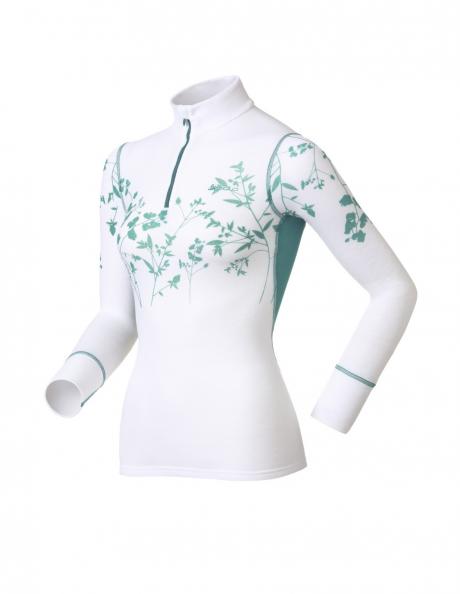 ODLO Футболка с длинным рукавом и молнией у ворота женская WARM TREND