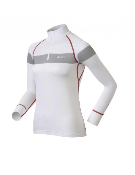 ODLO Футболка с длинным рукавом и молнией у ворота женская WARM