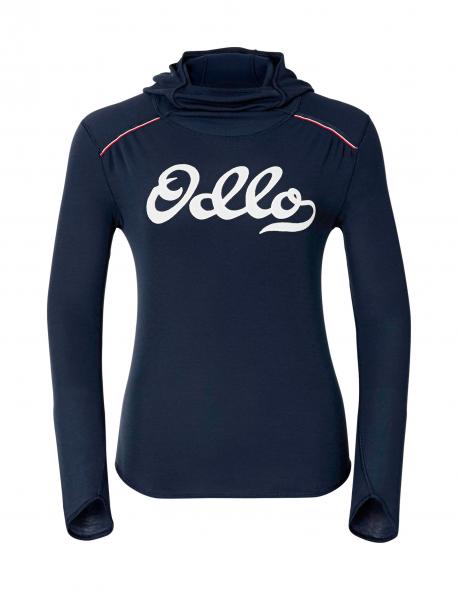 ODLO Футболка с длинным рукавом с капюшоном и маской женская VALLEE BLANCHE WARM