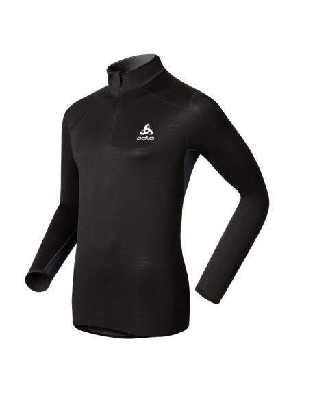 ODLO Футболка с длинным рукавом и молнией у ворота мужская WINDPROOF